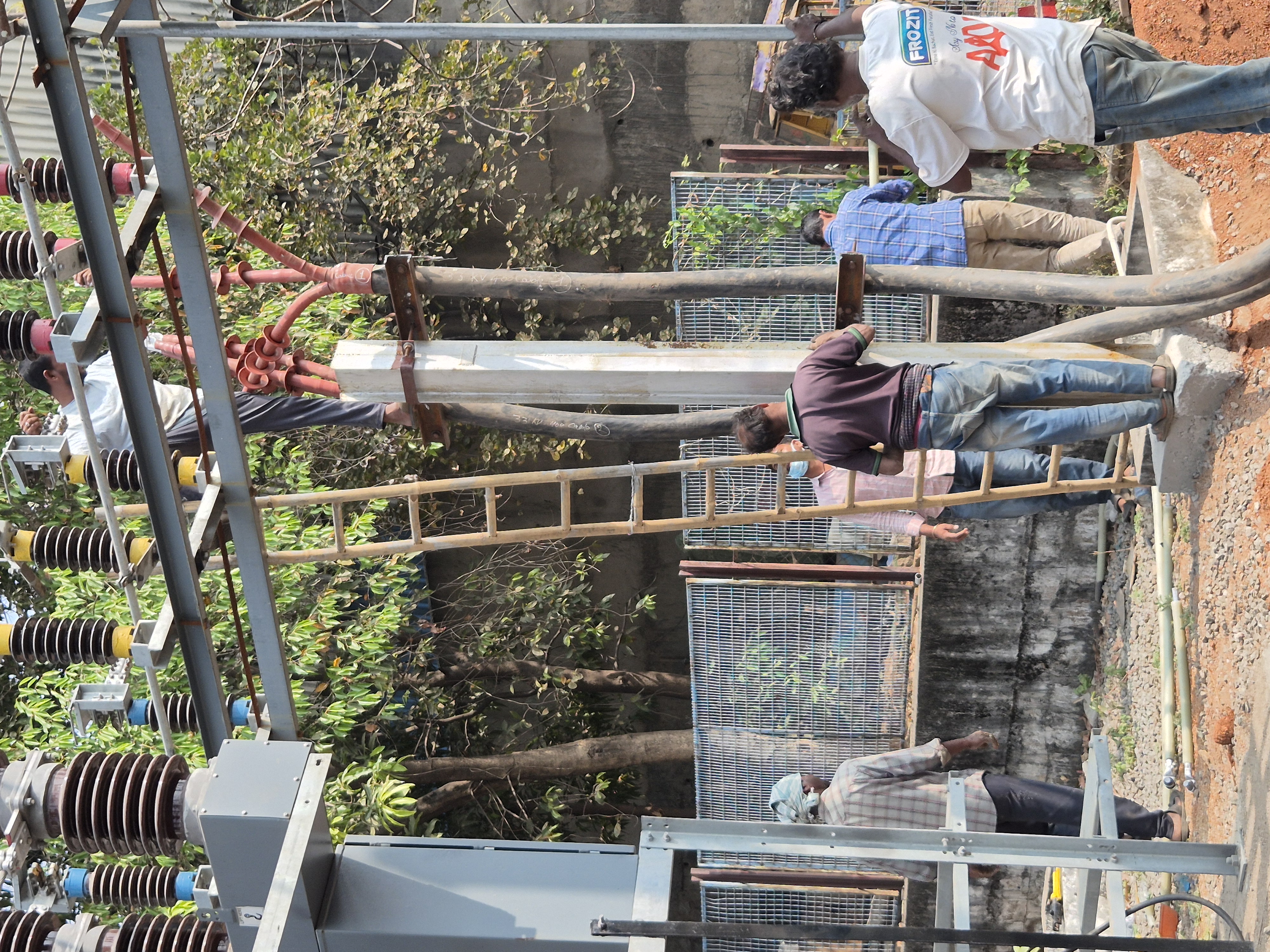 Distribution yard construction works in Telangana electrical infrastructure projects